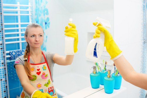 Professional carpet cleaner preparing a booking