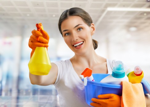 Deep upholstery cleaning process for a living room sofa