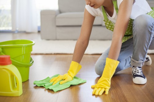 Steam cleaning upholstery in a modern lounge setting